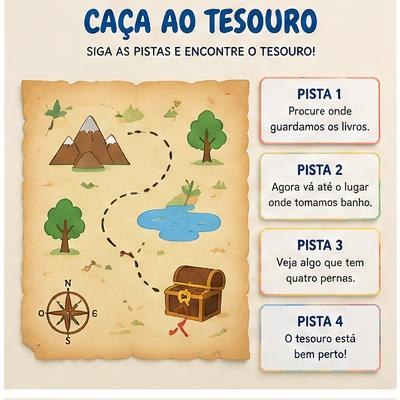 Prévia ilustrativa: Caça ao Tesouro para Fazer em Casa